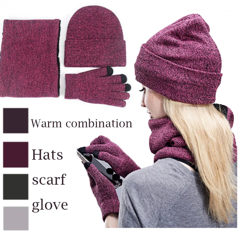 

Warm Woman Winter Hats For Women Set Hat Scarf Set Winter Hat Set Warm комплект шапка и шарф женский шарф шапка и шарф bonnet