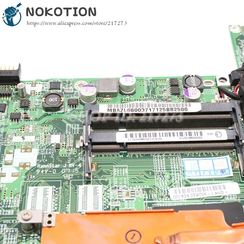  NOKOTION para Acer aspire 3680 placa base de computadora portátil HD GMA DDR2 SATA HDD gratis cpu M