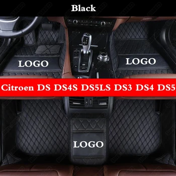 

Leather Car Foot Mats for Citroen DS DS4S DS5LS DS3 DS4 DS5 DS6 DS7 Personalized Custom Auto Floor Mat Rugs Black Carpet Cover