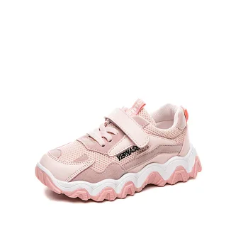 

New Spring Children Sneakers Casual Breathable Air Mesh Hook & Loop Loafers For Large Middle-aged Girls Kids Boys Sports Shoes