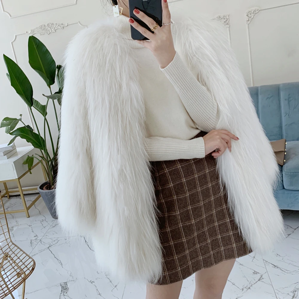 

Winter Autumn Women Cardigan Fur Jacket Warm Faux Fox Tops Casual Outwear Overcoat ParkaFur Coats Long Fur 2020 Outwear Fashion