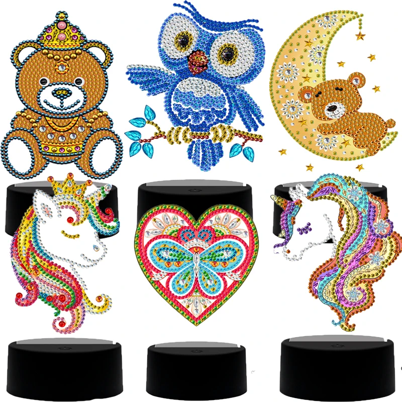 New Design 7 Colors Available Table Lamp LED 5D DIY Diamond Painting Night Light Mosaic Embroidery Cross Stitch Home Dec | Дом и сад
