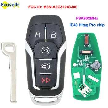 

4+1/5 Button Smart Remote Key FSK902 MHz with HITAG PRO/49 chip For Ford Fusion Explorer edge Mustang 2013-2017 M3N-A2C31243300
