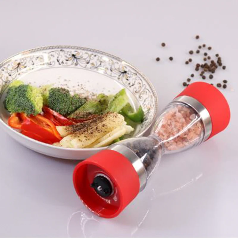 Grinder seasoning pot pepper mill dual-head dual-use grinder ceramic grinding core transparent salt | Дом и сад