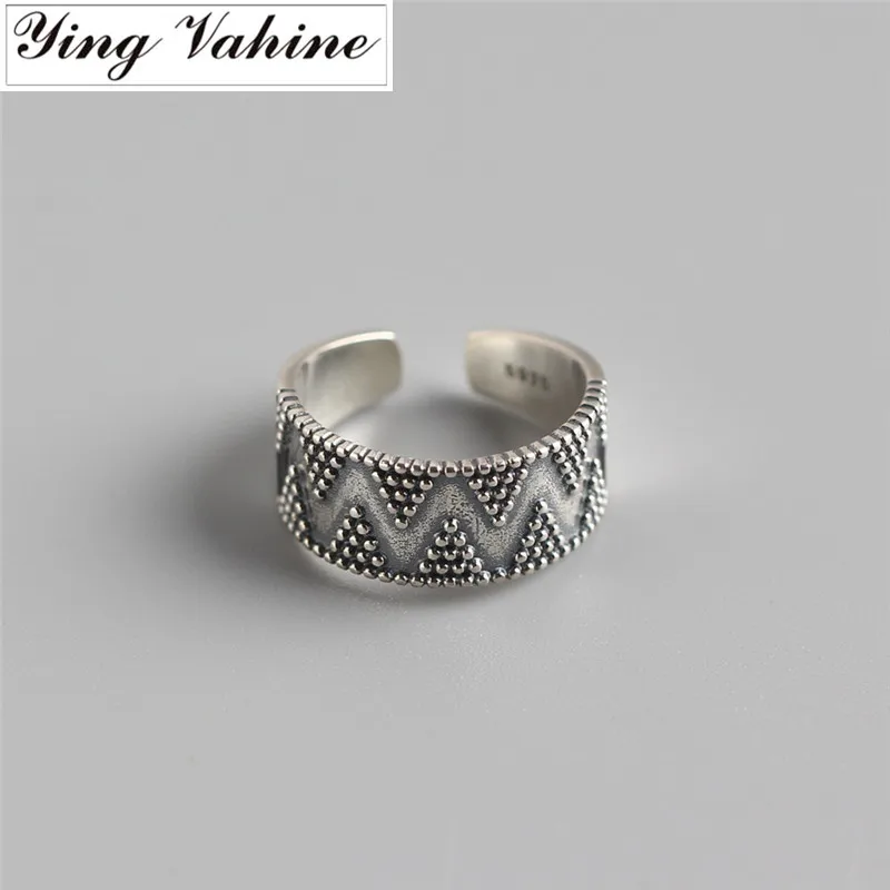 Ying vahine 925 пробы серебряные винтажные треугольные кольца для женщин
