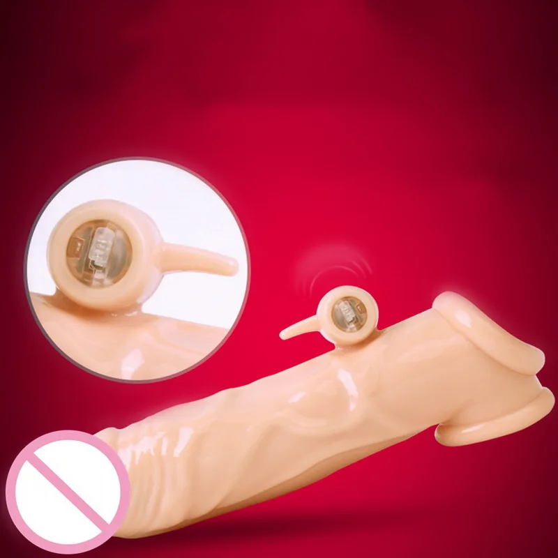 Многоразовый презерватив реалистичный пенис рукав вибрационный для полового