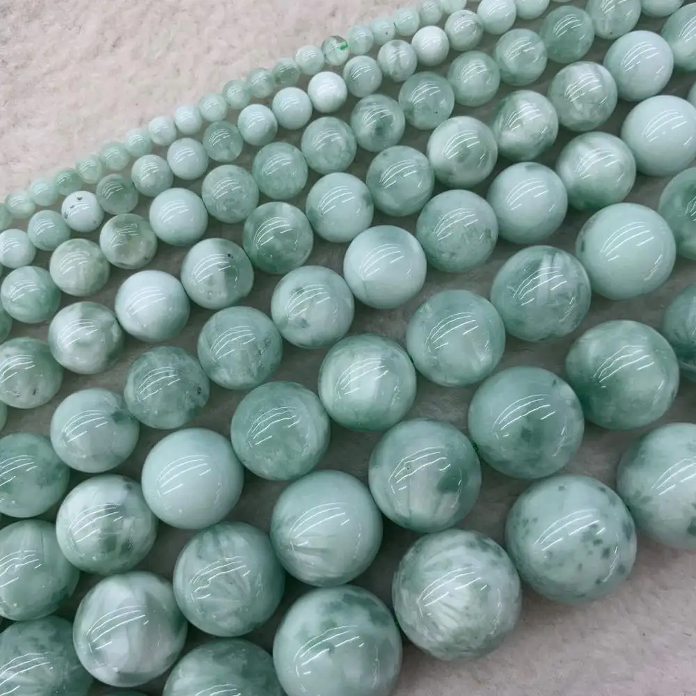 

6mm 8mm 10mm round green Angelite stone beads natural gemstone beads DIY loose beads for jewelry making strand 15" wholesale !