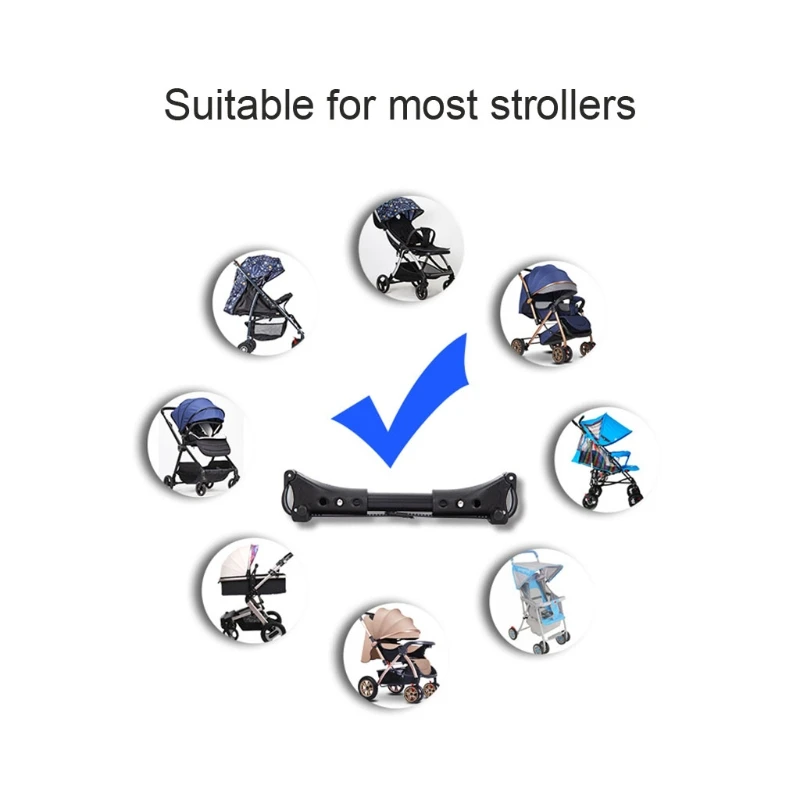C5AA 3Pcs Twin Baby Stroller Connector Universal Joints Triplets Quadruplets Infant Cart Secure Straps Adjustable Linker Hook Baby Strollers medium