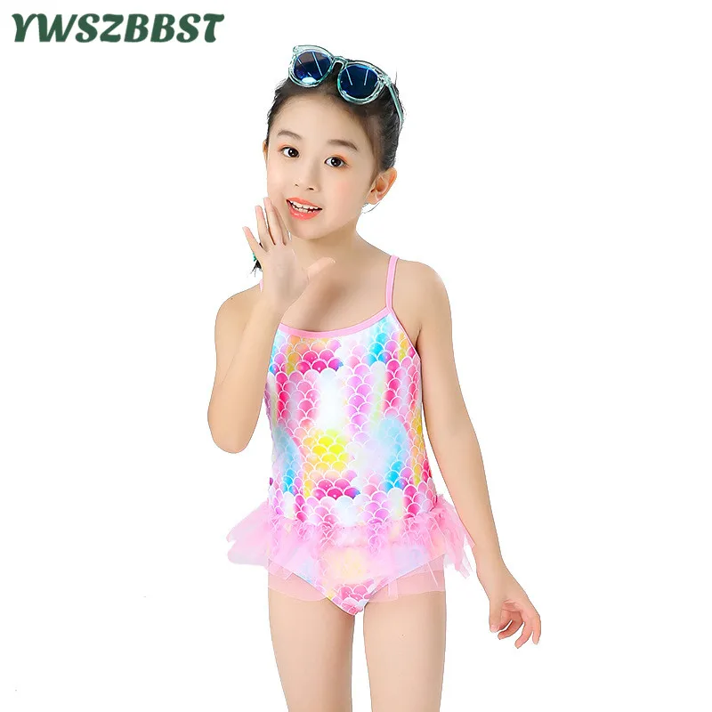 

3-9 Years Girls Swimwear Cute New Summer Beach Baby Girls Swimsuit one piece Children's Bathing Suits Spa Princess Beachwear