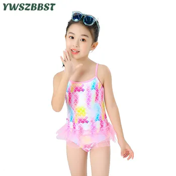

3-9 Years Girls Swimwear Cute New Summer Beach Baby Girls Swimsuit one piece Children's Bathing Suits Spa Princess Beachwear