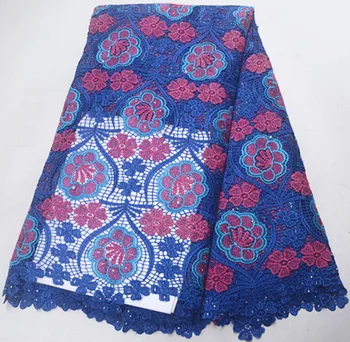 

nigerian lace fabrics african cord lace fabric embroidered guipure lace fabric blue 5yards african lace fabric for dress PS-Q192
