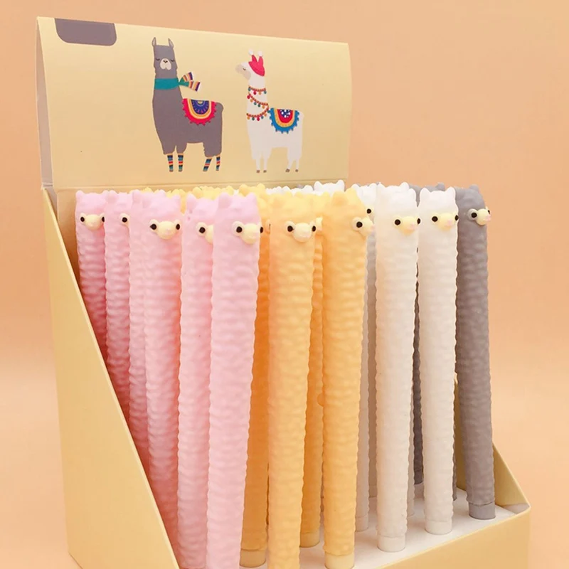 

Creative Cute Cartoon Alpaca Shape Neutral Pen Student Stationery Novelty Gift School Material Office Supplies