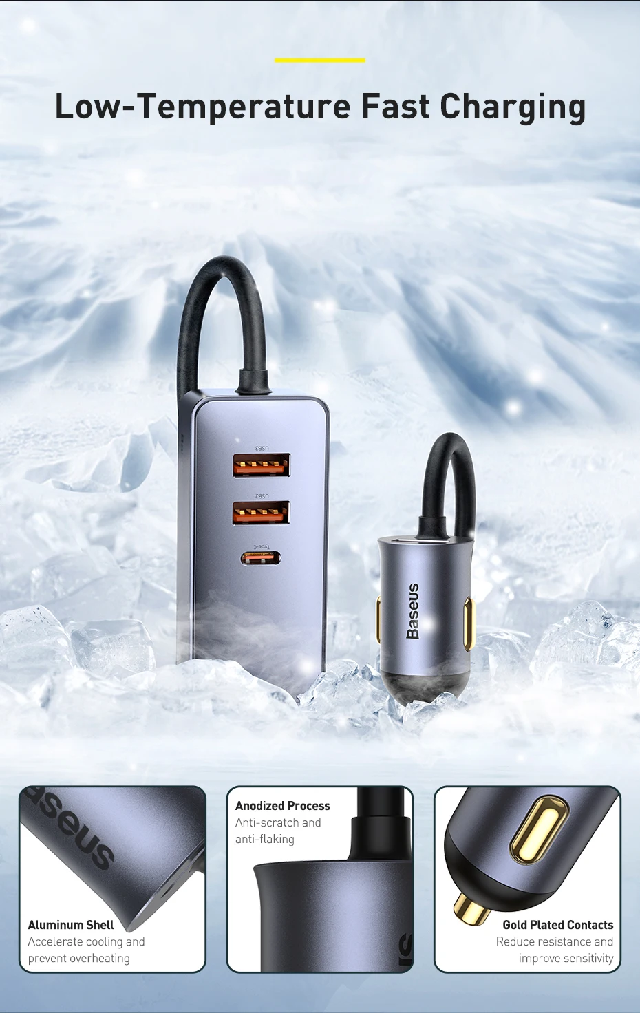 Baseus chargeur multiport rapide 120W PPS pour voiture-15