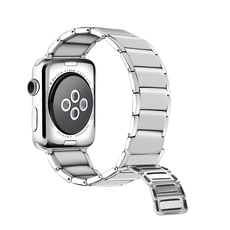 Ремешок для Apple Watch Band Apple Watch 4 3 2 1 Iwatch Band 42 мм 44 мм мужской браслет аксессуары для часов из нержавеющей стали