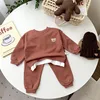 MILANCEL 2022 Baby Clothes Set Bear Embroidery Hoodies And Pants 2 Pcs Spring Boys Sweatshirt Suit 4