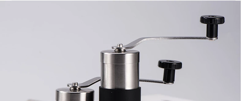 Mini Manual Ceramic Coffee Grinder Stainless Steel Adjustable Coffee Mill With Storage Rubber Loop Easy Cleaning