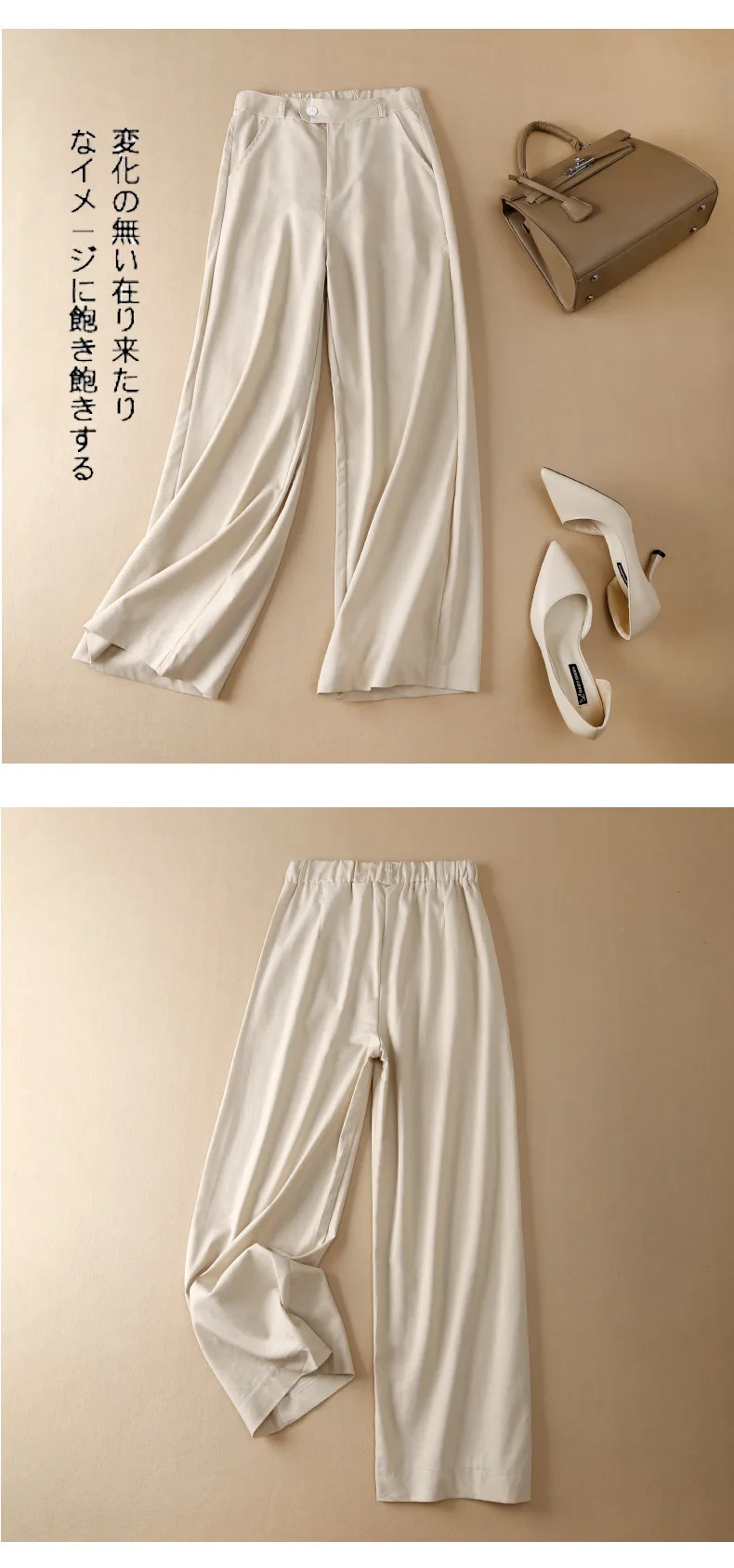 Cotton Linen Pants Women Solid Wide Leg Pants Lady Formal Pants Summer Loose Soft Comfortable Full Trousers Popular versace jeans couture