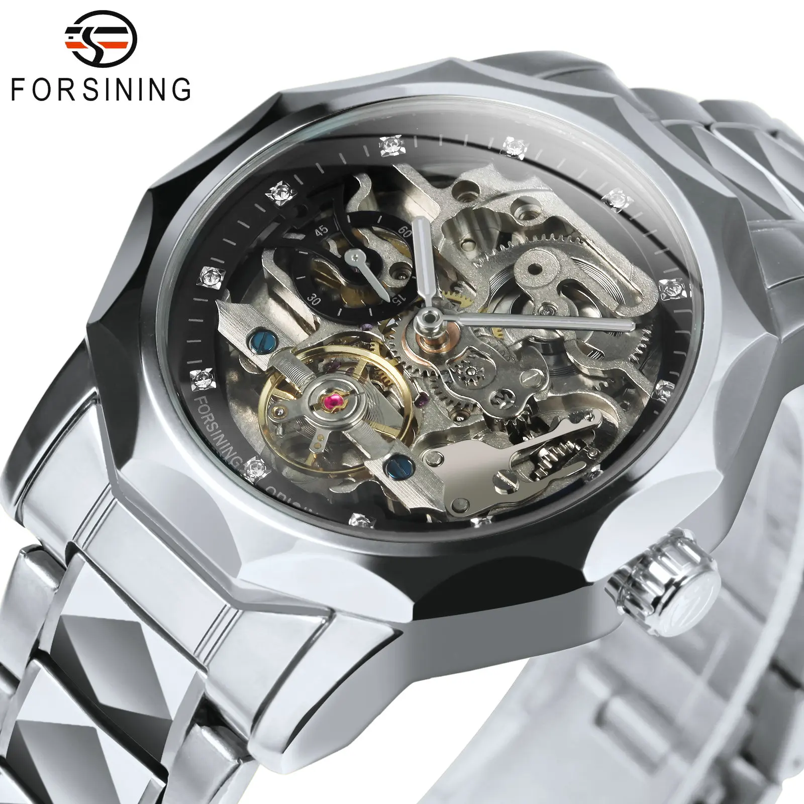 Forsining Luxury Tourbillon Skeleton orologio da uomo movimento intagliato  quadrante in cristallo orologio automatico cinturino in acciaio  inossidabile impermeabile|Mechanical Watches| - AliExpress