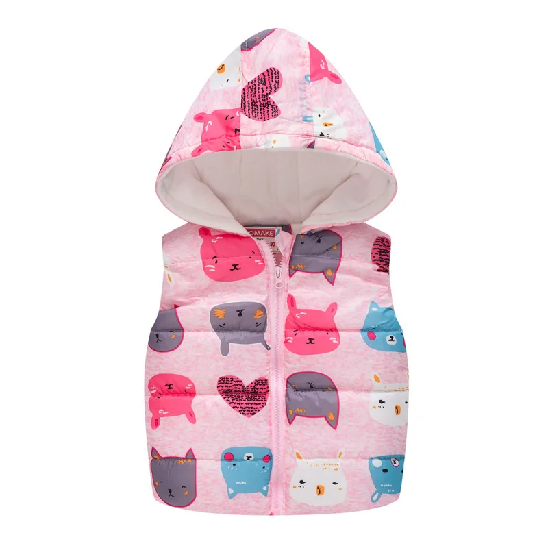 Baby Boys Girls Vest Hooded Jacket Kids Hooded Christmas Costume Clothes Children Autumn Warm Winter Waistcoat Outerwear Outfits