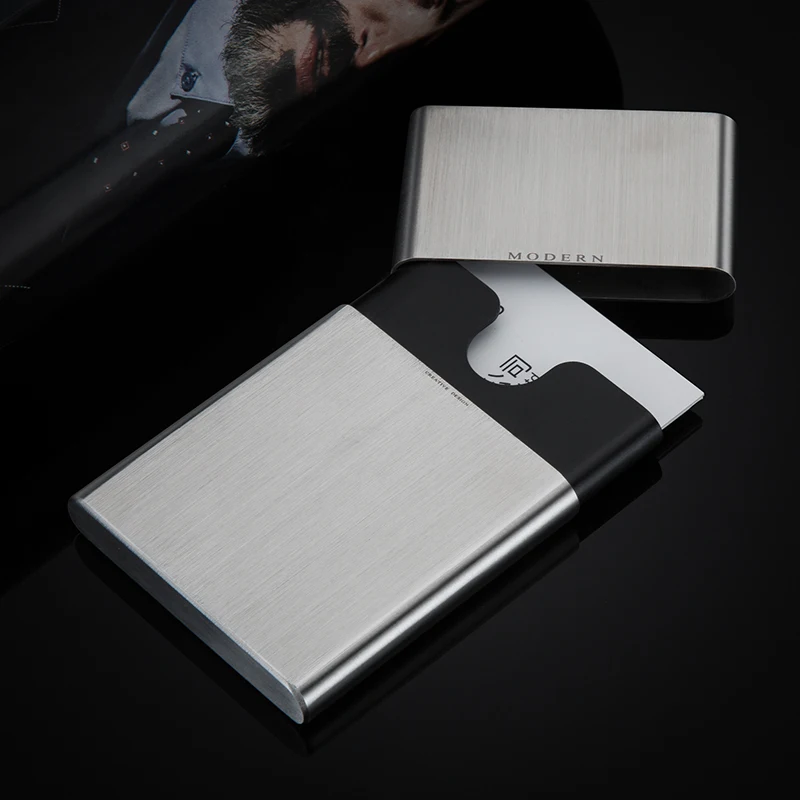 Modern- Brand Stainless Steel Business Card Holder NFC RFID Blocking Credit Card Holder Card Organizer