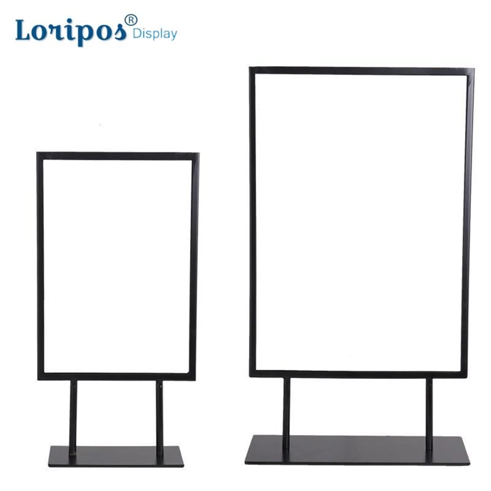 Metal Tableboard Desktop Poster Rack Billboard Double Sided Menu Stand