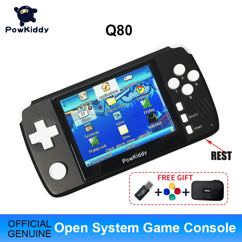 Консоль игровая Powkiddy q80 в стиле ретро 3 5 дюйма IPS экран 4000 игр|Портативные игровые