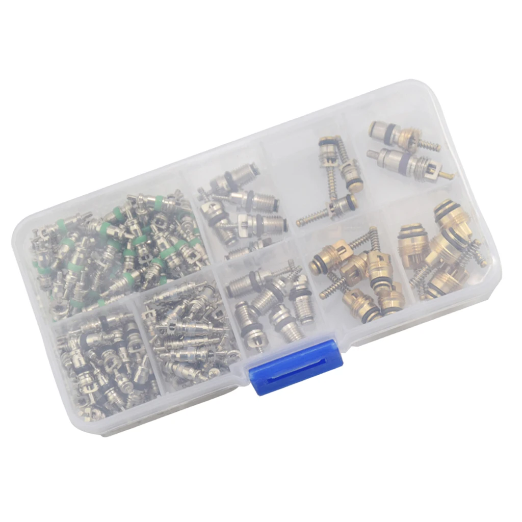 134 Piece Assortment A/C Schrader Valves R134a Kit 11 kinds AC valve Cores 134 Piece Assortment A/C Schrader Valves R134a Kit 11 kinds AC valve Cores