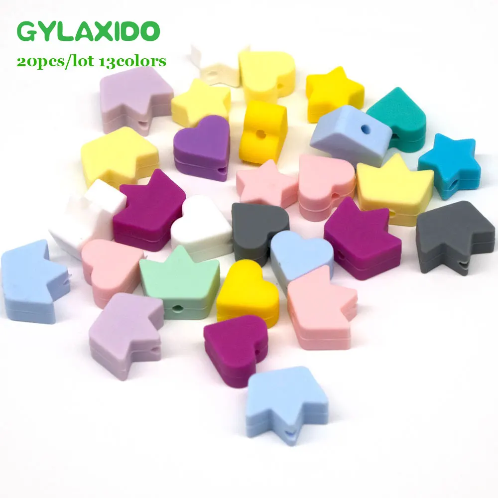 GYLAXIDO 20 шт. силиконовые бусины в форме короны и перле мини для прорезывания зубов
