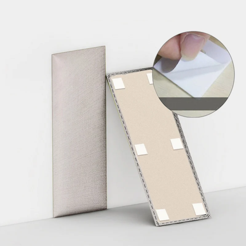 Self-adhesive Bed Headboard Wall Panels Soft Pack Head Board 3D Wall Sticker Anti-Collision Tatami Room Decor Aesthetic Cabecero
