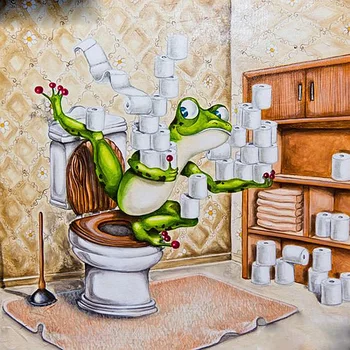

5D Diy Diamond Painting Full Square Drill"Toilet Frog"Embroidery Cross Stitch Gift Home Decor