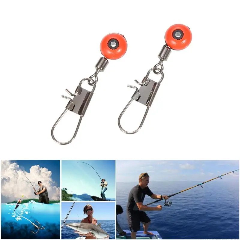 

50Pcs Fishing Line To Hook Swivels Shank Clip Connector Interlock Snap Connector Sea Fishing Lure Beans Belt Space Bean Hot Sale