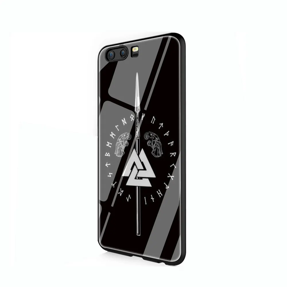 EWAU Viking Vegvisir Odin Скандинавское закаленное стекло чехол для телефона huawei mate P 10 20 30 Lite Pro Y9 Honor 8X 7A - Цвет: G2