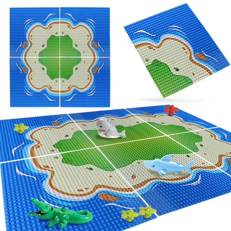 

32*32Dots Classic Mini Size Baseplate Island Seaside Baseplates DIY Building Blocks Base Plate Bricks Toys For Children Gifts