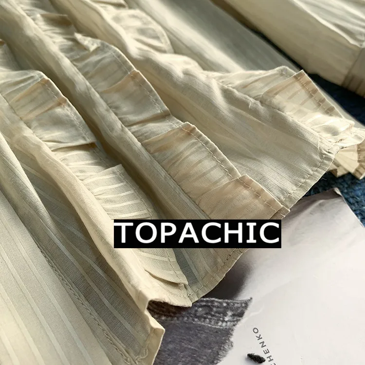 12,14 женская элегантная однобортная блузка с отложным воротником и оборками на раннюю весну с длинным рукавом
