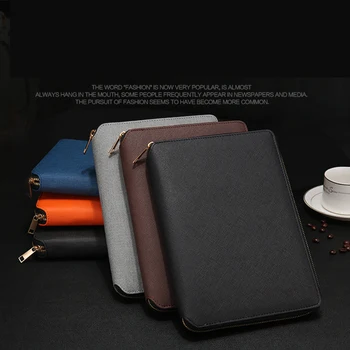 

zipper Notebook A5 Leather Bullet Journal Annual Planner 2019 Spiral Agenda Personal Diary Binder Pocket Organizer For Stationer
