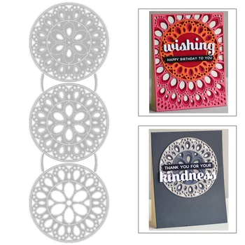 

2020 New Round Pattern Embossing Layered Metal Cutting Dies For DIY Cut Paper Making Background Card Album Scrapbooking NO Stamp