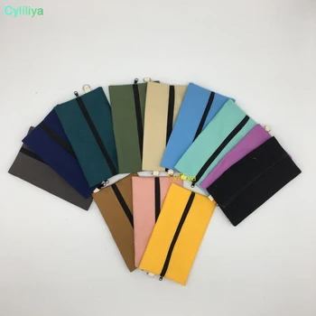 

50pcs Coloful blank canvas zipper Pencil cases pen pouches cotton cosmetic Bags makeup bags Mobile phone clutch bag organizer