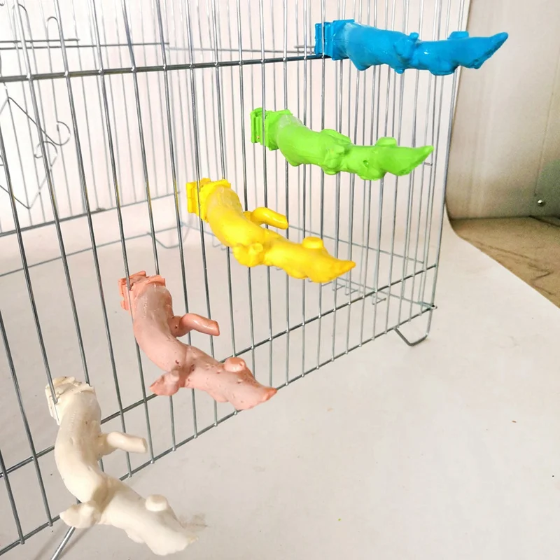 

Cockatoo-like stick-shaped parrot playing chewing toy parrot small plastic stand