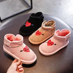 Детские зимние ботинки; коллекция 2019 года; сезон осень-зима; детская обувь; бархатные Короткие хлопковые ботинки