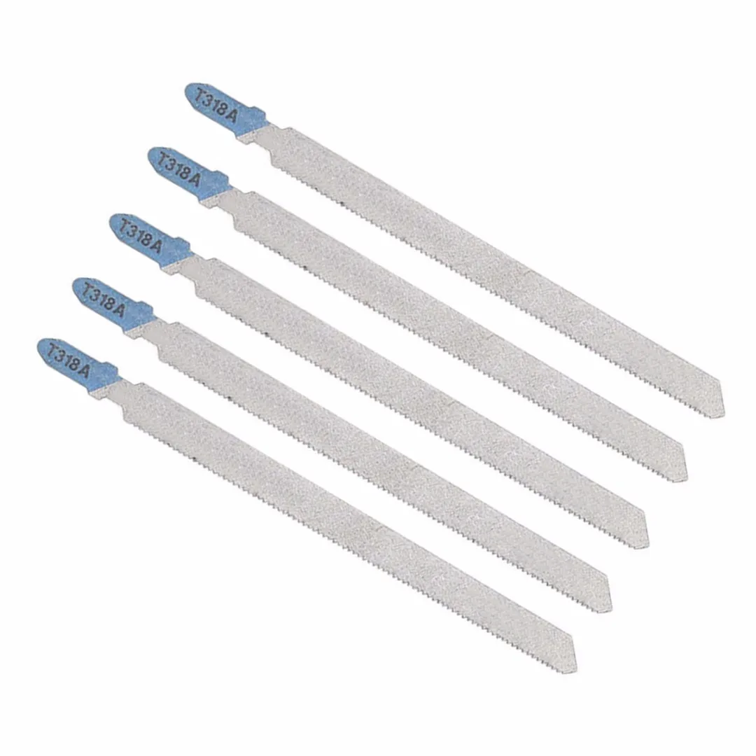 DWZ 5pcs T318A HCS Curved Extra Long Jigsaw Blades for Metal Cutting 132mm Length