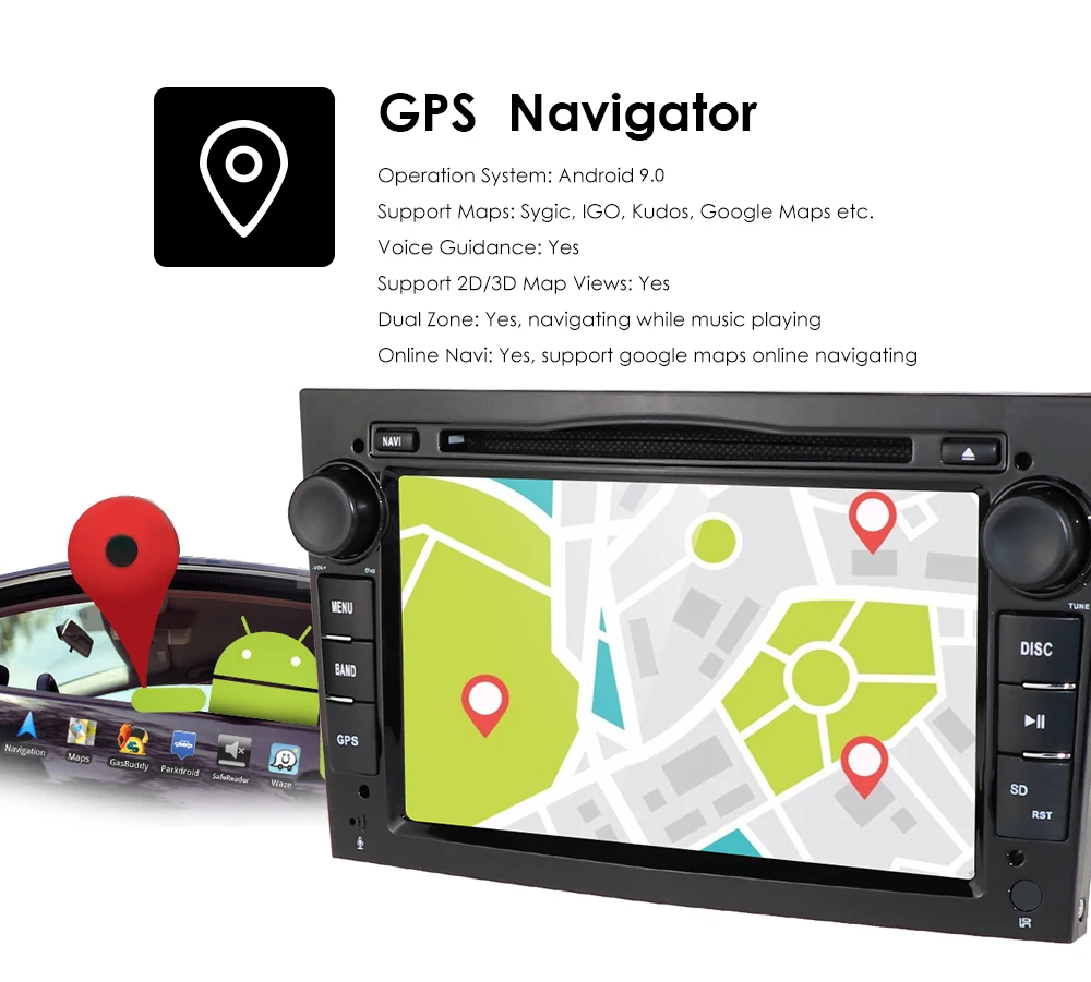 Clearance HD 1024*600 Octa Core 2din Android 9.0 4G+64G Car DVD Player For Opel Corsa Vectra C D Meriva Vivaro Tigra Signum Radio GPS Navi 3