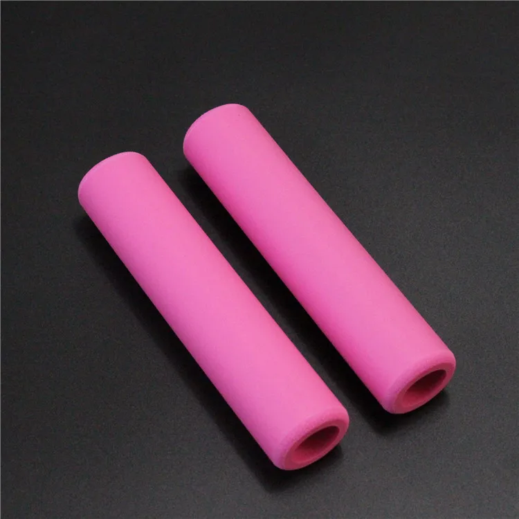1 пара набор руля кремнезема супер мягкий гелевый поролон силиконовая губка противоскользящие ручки для горного велосипеда персонализированные заглушки для руля - Цвет: pink