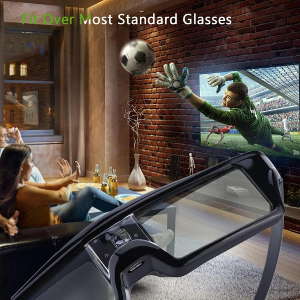 Universal Rechargeable Active Shutter 3D Glasses Eyeglasses for Movie Game DVD Practical 3D Glasses Realistic VR Glasses Universal Rechargeable Active Shutter 3D Glasses Eyeglasses for Movie Game DVD Practical 3D Glasses Realistic VR Glasses
