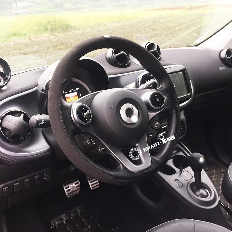Чехол на руль DIY для smart 453 fortwo forfour очень мягкая коса аксессуары интерьера|Чехлы