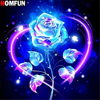 HOMFUN Full Square/Round Drill 5D DIY Diamond Painting "Rose flower" 3D Diamond Embroidery Cross Stitch Home Decor