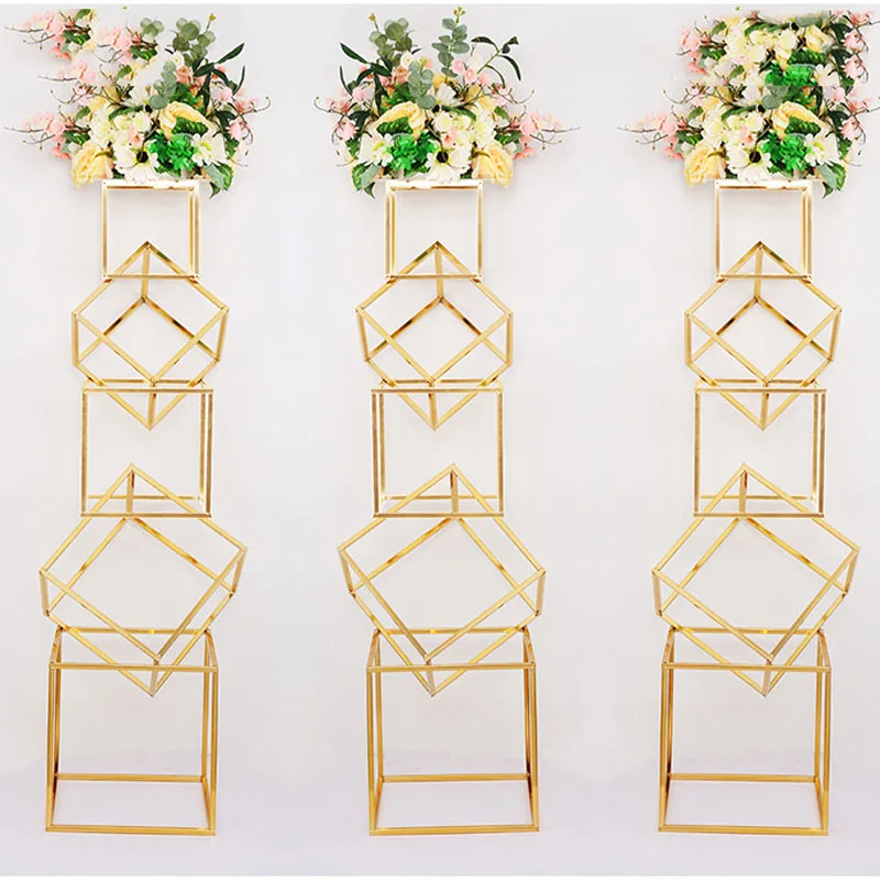 

5pcs/Lot Flower Vase Set Floor Metal Vase Plant Dried Floral Holder Flower Pot Road Lead Home Wedding Corridor Decoration ZLY003