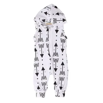 

Summer Newborn Toddler Kids Baby Boys Romper Jumpsuit Printed Zipper Baby Clothes Rompers White