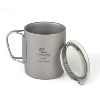 

Water Cup With Lid Double Layer Drinkware Cookware Camping Home Supply