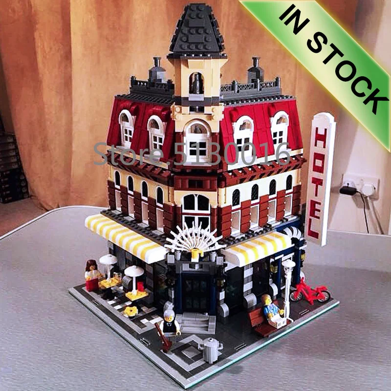

In Stock 15002 Cafe Corner 2133Pcs Creator Street View Model Building Blocks Compatible with 10182 Kids Education Toys