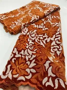 

Latest Nigerian Velvet Lace Fabric 2020 High Quality Lace African Lace Fabric For Wedding Dress French Lace Fabric YA3011B-5